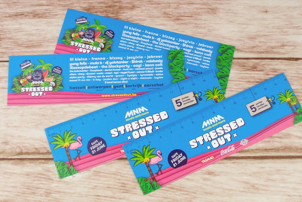 bedrukte meetlatjes voor 'Stresse Out'